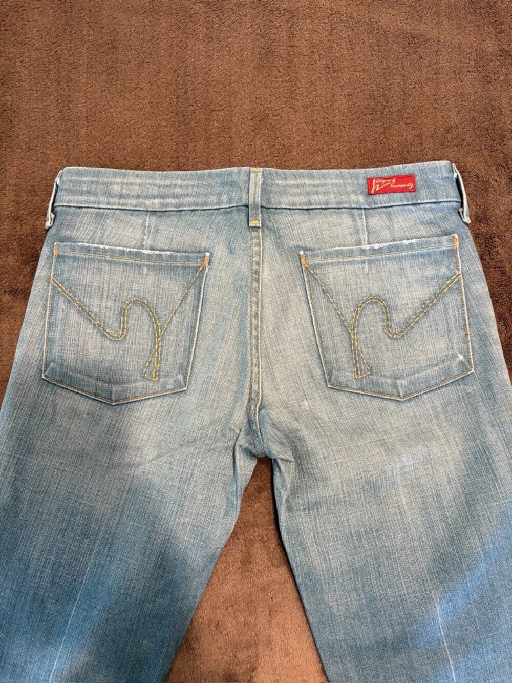 Citizens of Humanity Kelly Low Waist Full Leg Jeans Size 28 Light Wash Clean Hem